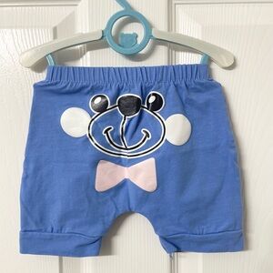2-Pack Baby Shorts 3–6 Months – Gray & Blue Bear Design